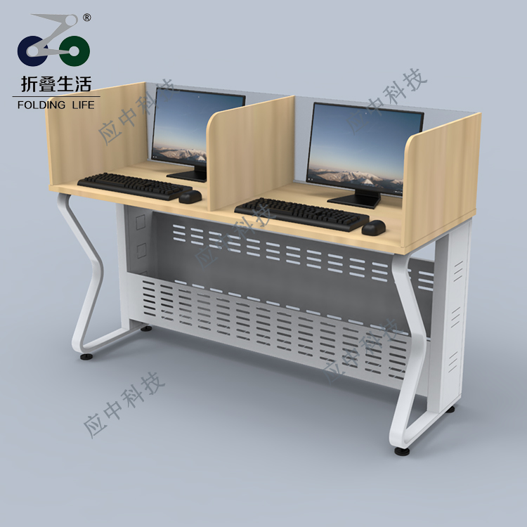 鋼木結(jié)構(gòu)E字型固定屏風(fēng)電腦桌