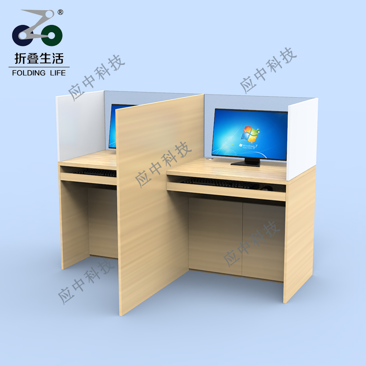 山字形固定屏風(fēng)電腦桌